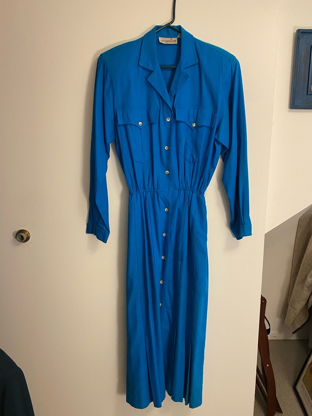 Liz Claiborne Blue Maxi Shirt Dress
